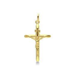 Colgante Cruz en Oro Amarillo 18k con Cristo