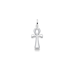 Colgante Cruz Hebrea en oro blanco de 18k