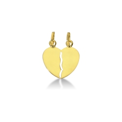 Pendentif Coeur Sécable Or Jaune 18K