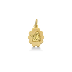 Médaille sacrée Ange en Or Jaune 18k 1,5 cm