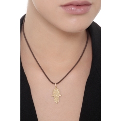 Pendentif en or jaune 18k représente la main de Khamsa 2