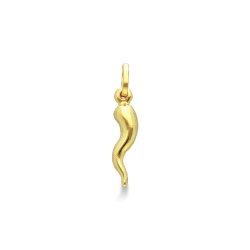 Pendentif corne porte-bonheur en or jaune 18K