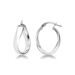 18k white gold oval earrings 
