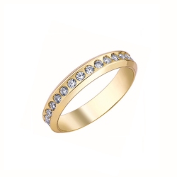 Alliance de mariage en or jaune 18k avec des diamants