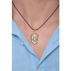 18k yellow gold Jesus face pendant 2