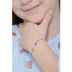 Thin nameplate 18kt white gold bracelet 2