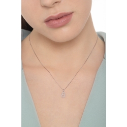 Collar oro blanco 18k letra B diamante 0,80 cm 2