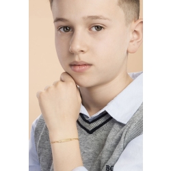 Pulsera infantil en oro amarillo de 18 quilates con placa 2