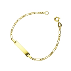 Bracciale in oro giallo 18k con piastrina incidibile.