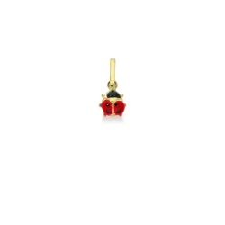 Pendentif coccinelle en or jaune 18k