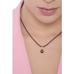 18k yellow gold enameled ladybug pendant 2