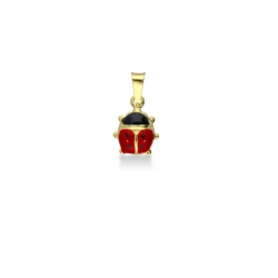 Enemaled ladybug 18k yellow gold