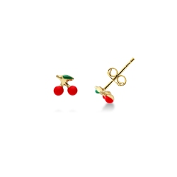 Pendientes cereza oro 750