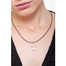 Colgante niño en oro blanco, amarillo y rosa 2