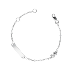 Pulsera bebé 18 quilates con osito y placa personalizable, cm 14