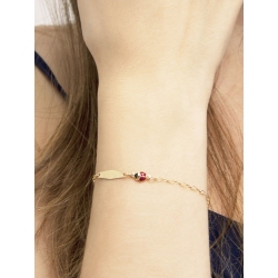 Ladybugs nameplate 18k yellow gold bracelet 2