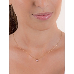 Cadena mariposa esmaltada en oro amarillo 18k 2