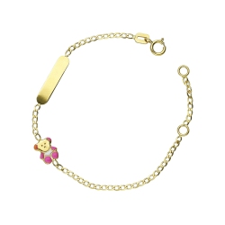 Pulserara en oro amarillo 18 quilates con osito personalizable