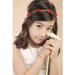 Pulsera de bebé en oro 18 quilates con seis coralitos y placa 2