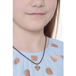 Pendentif cœur en or jaune avec petit ange en or blanc 2