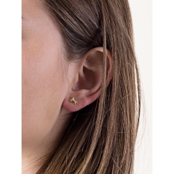 Boucles d'oreilles en or jaune 18k avec petit cheval. 2