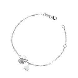 Armband Weißgold 750 Damen mit Engel und Herz 