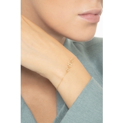 18k yellow gold bracelet with 3 flowers 2