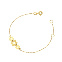 18k yellow gold bracelet with 3 flowers