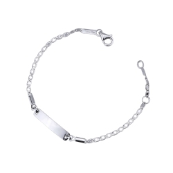 18k white gold bracelet with engravable platelet