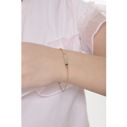 18k yellow gold thin bracelet with engravable platelet 2