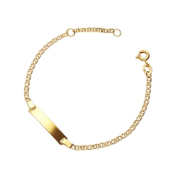 Bracelet pour enfant en or jaune 18k avec plaquette