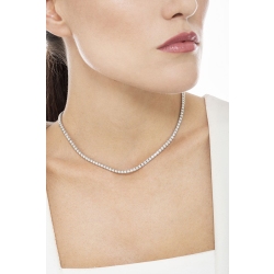 Collana tennis lineare con diamanti in oro bianco 750 2