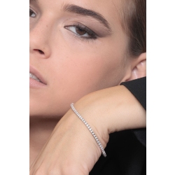 Pulsera tennis con diamantes en oro blanco 18 kilates  0,015 ct. 2