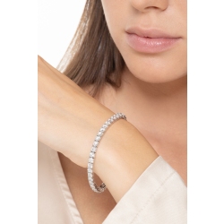 Bracciale tennis lineare modello griff quadro in oro bianco 18k diamanti 2