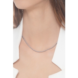 Collar tipo tennis oro blanco 18k hilo lineal ct 0,02 2