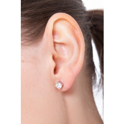 Orecchini in oro bianco 18k a castoni con diamanti 2