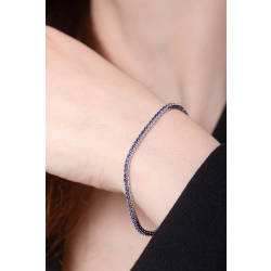 Bracelet  en or blanc 18k Tennis avec saphirs bleus 2