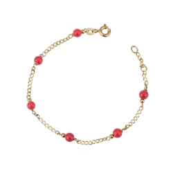 Pulsera en oro 18k y coralitos para niños