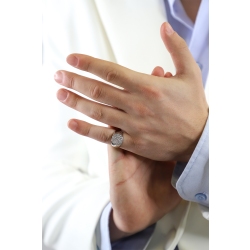 Pavè ring in white gold 18k 2