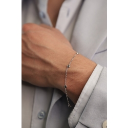 18k white gold man bracelet with 5 black diamonds 2