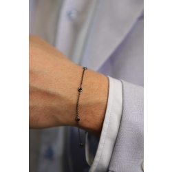 Weißgold Armband Herren mit schwarzen Diamanten 2