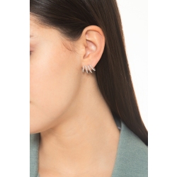 Pendientes en oro blanco 18k con cuatro filas de diamantes 2