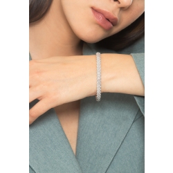 Bracciale rigido oro bianco 18k e diamanti 2