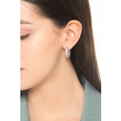 Diamond Hoop Earrings 750 White Gold 2