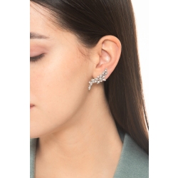 Pendientes oro blanco 18k con diamantes en cascada 2