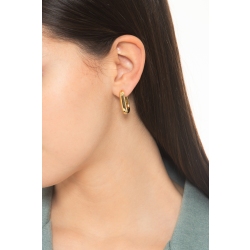 Boucles d'oreilles en or jaune 18 carats, rectangulaires et bombées 2