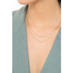 750 yellow gold necklace double thread with squares 2