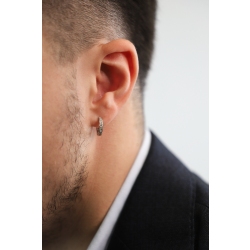 Diamond half channel setting single earring 2