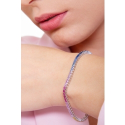 Pulsera Riviera en oro blanco 18 quilates con zafiros multicolores 2