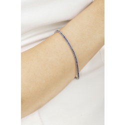 18k white gold tennis bracelet with round cut sapphires 2